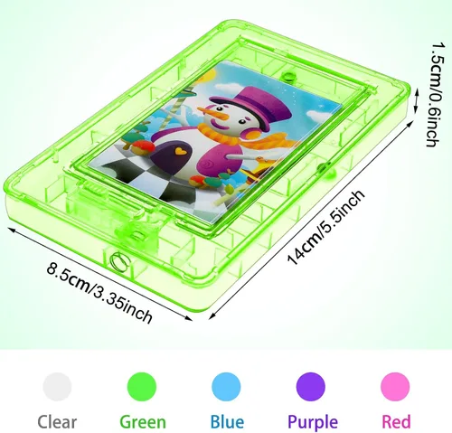 Vista 3 de Caja de regalo de rompecabezas de laberinto de 2 piezas, soporte de tarjetas de plástico, juego de máquina de pinball intelectual, divertido y verde