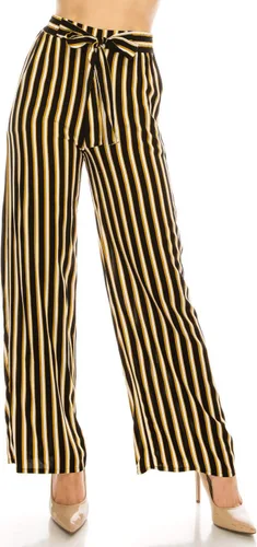 Vista 5 de Pantalones Palazzo para mujer, pantalones culottes sólidos y a rayas