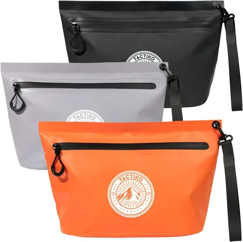 Vista 12 de Tactiko - Paquete de 3 bolsas resistentes al agua con cremallera, para guardar todos los organizadores para bolsas secas, bolsas de viaje