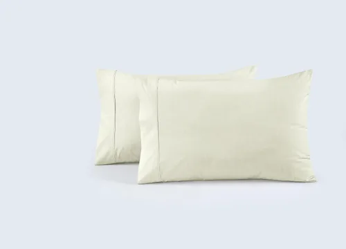 Vista 14 de Juego de 2 fundas de almohada 100 % percal de algodón, suaves y transpirables, tela ligera, tejido suave y aireado, para ella o él