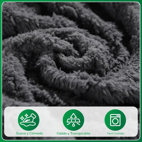 Vista 3 de OHSIO Fundas para Cojines de Sofá, Funda de Sofá de Felpa Super Suave y Gruesa Elástica Funda de Sofá Seccional Lavable Amigable para Mascotas Gris