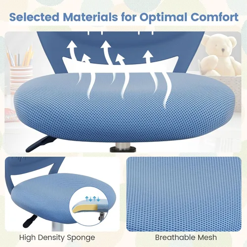 Vista 6 de Topment - Silla giratoria de escritorio de oficina, silla pequeña sin brazos con respaldo hueco, asiento de malla tapizado, construcción resistente