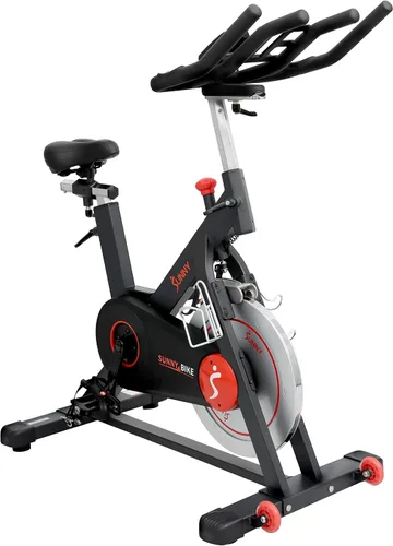 Vista 2 de Sunny Health & Fitness Pro Indoor Cycling Exercise Bike, Felt Resistance and Belt Drive, Optional SunnyFit App Connection