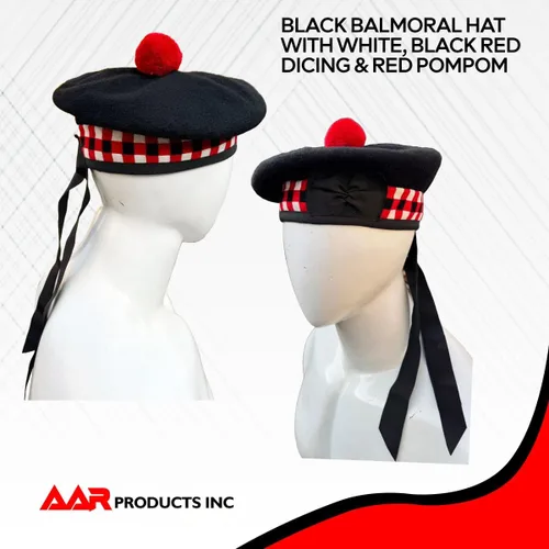 Vista 12 de AAR Gorros Glengarry Balmoral Kilt Scottish para hombre en dados y lisos 100% lana Piper 52-62
