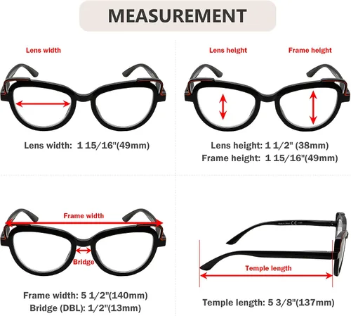 Vista 3 de Eyekepper Paquete de 5 lentes de lectura para mujer, diseño de ojo de gato
