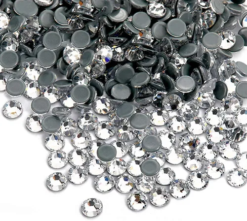 Vista 14 de Dowarm 1440 diamantes de imitación de cristal termofijos, cristales de fijación en caliente para ropa de manualidades, cristal de parte trasera