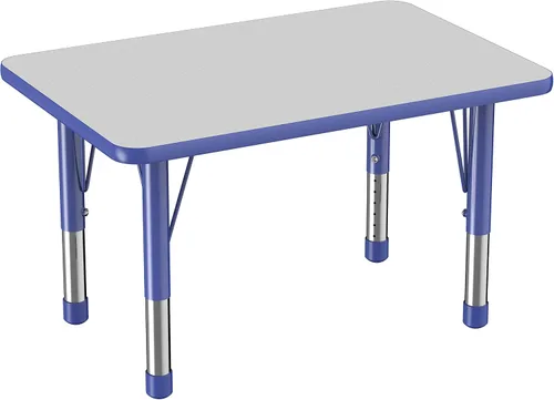 Vista 35 de FDP - Mesa rectangular para actividades escolares y aulas (24 x 36 pulgadas), patas gruesas para niños pequeños, altura ajustable de 15 a 24