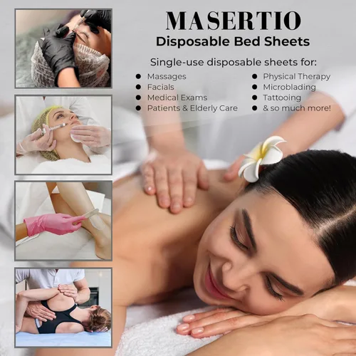 Vista 3 de Funda Desechable para Cama de Masaje - Material Desechable No Tejido - Ideal para Spa, Mesa de Masaje, Tatuaje, Mesa de Depilación con Cera