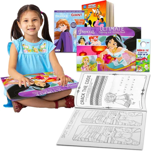 Vista 7 de Disney - Juego de almohadillas gigantes para colorear para niños, el paquete incluye 3 libros gigantes para colorear de suelo