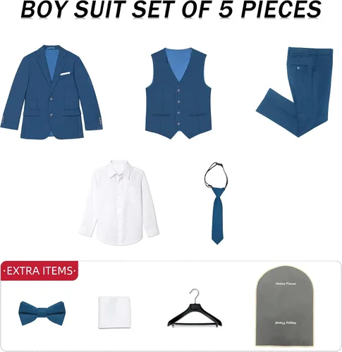 Vista 5 de Conjunto de traje formal de vestir ajustado para niños