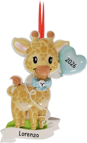 Vista 9 de Adornos personalizados para la primera Navidad del bebé 2024 – Adornos de Navidad personalizados para bebé niño, primera Navidad, adorno azul