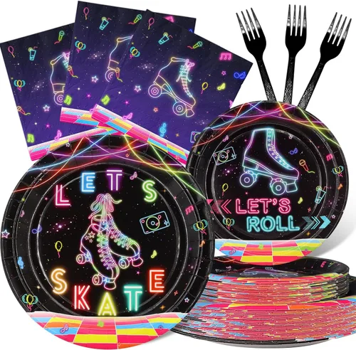 Vista 16 de Conjunto de Decoraciones para Fiesta Tie Dye - Divertidos Platos, Servilletas y Tenedores para Fiesta Tie Dye para una Celebración Vibrante