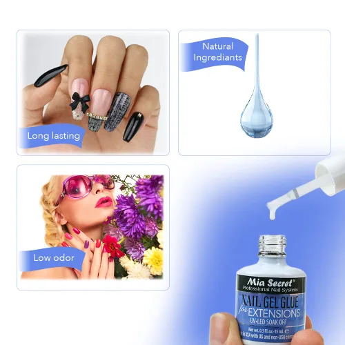 Vista 6 de MIA SECRET PEGAMENTO DE GEL DE UÑAS DE 0.5 Floz PARA EXTENSIONES UV-LED SOAK OFF