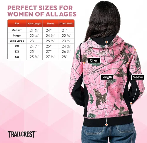 Vista 4 de TrailCrest Sudadera con capucha y cremallera completa para mujer