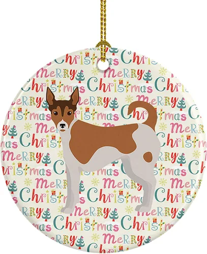 Vista 17 de Caroline's Treasures Abyssinian Sand Terrier - Adorno de cerámica para colgar en el árbol de Navidad, para el hogar, Navidad, fiestas, regalo, 3