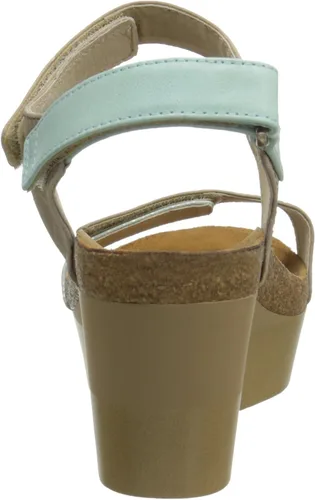 Vista 3 de Naot Sandalia Miracle Wedge para mujer, Gris Lagarto Multi piel