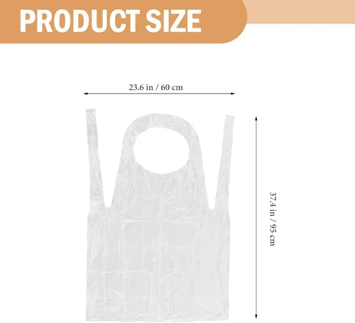 Vista 2 de 25pcs delantales de plástico desechables protección impermeable