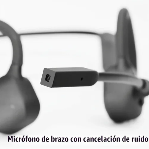 Vista 5 de Auriculares de conducción ósea con micrófono Bluetooth 5.2 Auriculares abiertos con micrófono Boom Auriculares inalámbricos Auriculares impermeables
