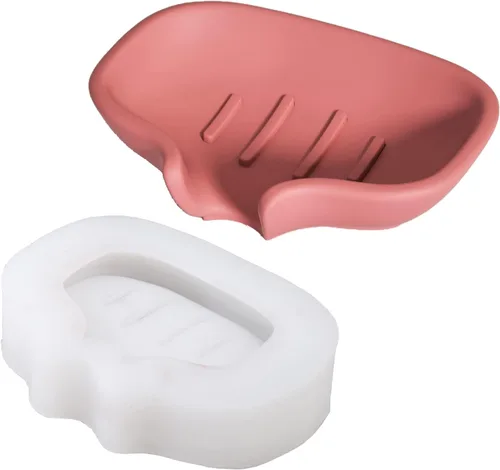 Vista 9 de Molde de silicona para jabonera de hormigón con drenaje, soporte de jabón de cemento para ducha/baño, herramientas de fabricación de bandejas