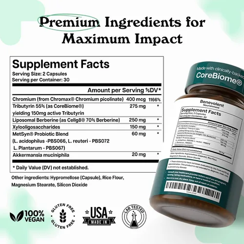 Vista 6 de Benevolent Natural GLP-1 Suplemento probióticos para la salud intestinal