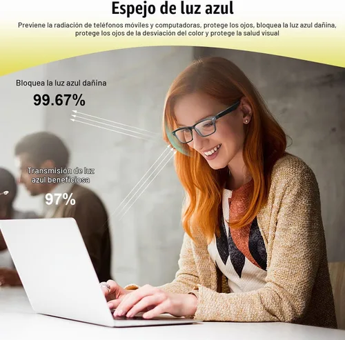 Vista 5 de Lentes inteligentes con altavoz Bluetooth, lentes de sol polarizados, protección UV, control de voz, audio de oído abierto, micrófono HD