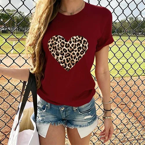 Vista 71 de Camisetas de manga corta con estampado de corazón para mujer, camisetas de ajuste regular, linda y divertida, ropa de regalo 2023
