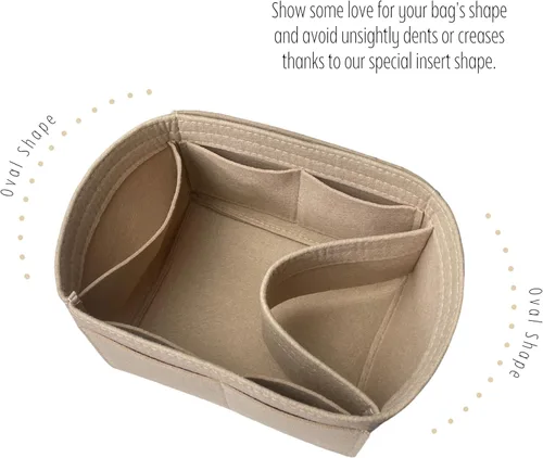 Vista 6 de Purse Organizer compatible with Petit Flot Bucket Bag Organizer, fits PM Petit Float Insert, 2mm Thick Premium Felt Snug Sturdy