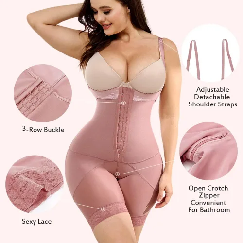 Vista 2 de M MYODRESS Faja Colombiana Fajas moldeadoras para mujer levantamiento de glúteos control de abdomen moldeador de cuerpo busto abierto