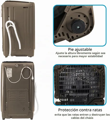 Vista 2 de Anukis Lavadora totalmente automática, capacidad de 13 libras, lavadora compacta de lavandería con bomba de drenaje, 10 programas de lavado y 8