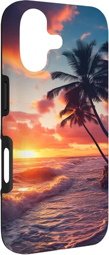 Vista 3 de Palm Tree Sunset Tropical Boho Beach Aesthetic Vacation Case for iPhone 17
