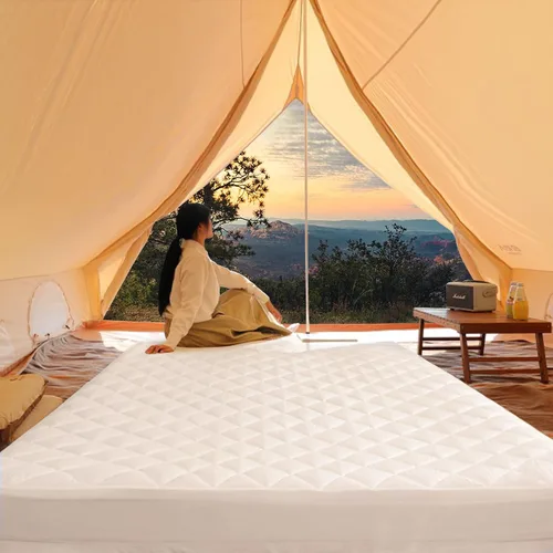 Vista 7 de HOMBYS Protector de colchón de aire tamaño Queen, funda de colchón de aire acolchada suave, transpirable y silenciosa con bolsillo profundo, se