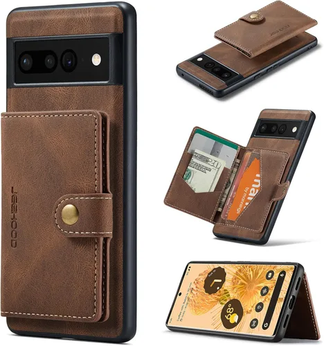 Vista 39 de Funda para Google Pixel 6 Pro, cartera magnética desmontable con ranura para efectivo, soporte de carga inalámbrica, función atril compatible