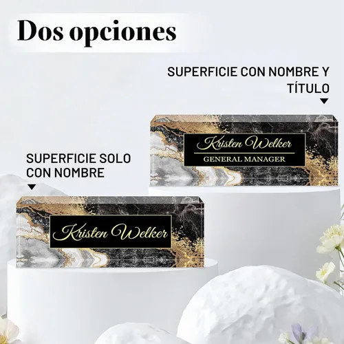 Vista 4 de Placa de identificación personalizada para escritorio, placa de nombre