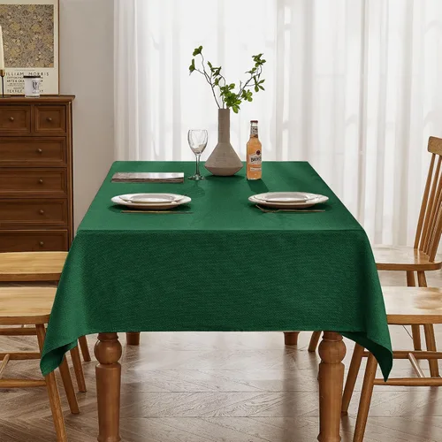 Vista 28 de BALCONY & FALCON Mantel Rectangular de Lino Sintético Impermeable Lavable Limpiable Cubierta de Mesa para Decoración de Mesa de Cocina Comedor