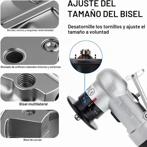 Vista 3 de Mini máquina de biselado 2 en 1, herramienta de chaflán de aire, herramienta de desbarbado para madera de metal, herramientas neumáticas, pequeñas