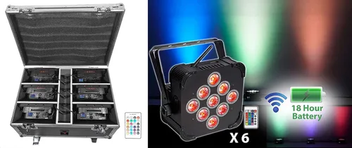 Vista 4 de 6 Rockville Best PAR+Best Strip+ROCKWEDGE Luces de batería DMX inalámbricas + controlador