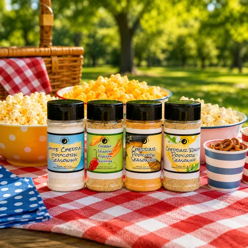 Vista 5 de Premium Paquete de 4 condimentos para palomitas Sabores variados de Cheddar