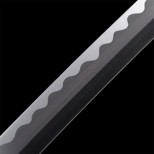 Vista 4 de Fidestisan Estilo Monte Fuji 2.21IB 101 cm Espada Samurai Katana Japonesa Real de Acero de Primavera 1065 Hoja con Hamon Artificial, Tang Completo