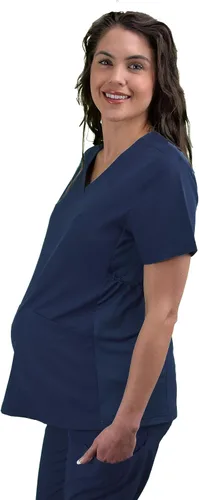 Vista 2 de Camiseta médica de enfermería médica con cuello en V para mujer GT Performance