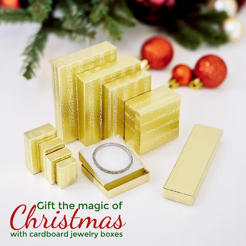 Vista 3 de TheDisplayGuys - 25 cajas de regalo de cartón con insertos - lámina dorada