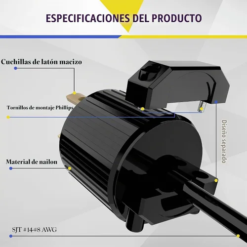 Vista 5 de ENERLITES NEMA L5-30P - Conector de bloqueo para generador, color negro