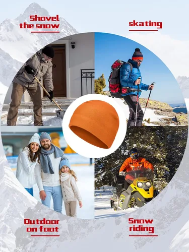 Vista 7 de SATINIOR 6 gorras de invierno con forro polar cálido para hombre