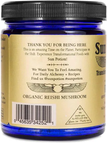 Vista 4 de Sun Potion Reishi Hongo en polvo orgánico, 3.53 onzas por pote.