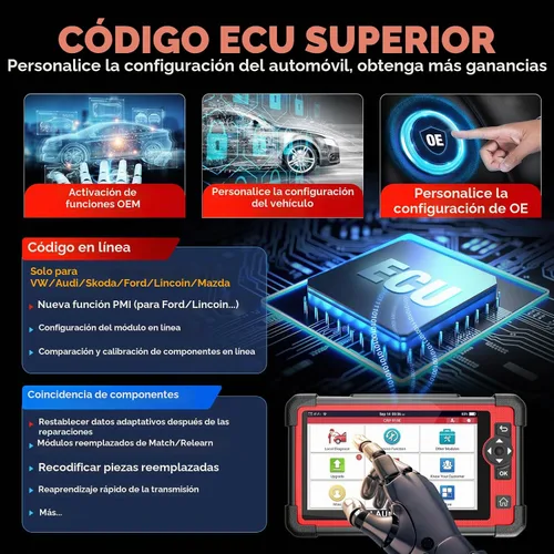 Vista 3 de LAUNCH Escáner X431 CRP919E OBD2, Herramienta de Escaneo Bidireccional 2026 como CRP919EBT, CANFD/DoIP/FCA SGW, Código ECU, 35+ Servicios, Pruebas