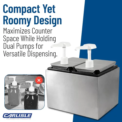 Vista 7 de Carlisle FoodService Products Centro de condimentos de riel de condimentos con 2 bombas estándar para estaciones de servicio, restaurantes y comida