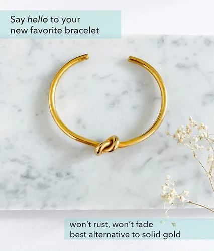 Vista 3 de Altitude Boutique Brazalete de oro para mujer Pulsera de amor con nudo para regalos de dama de honor Chapado en oro de 18 quilates, pulseras