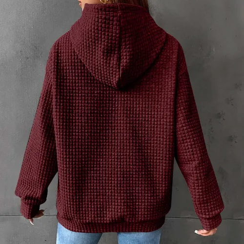 Vista 5 de Qenging Sudaderas con capucha para mujer, color sólido, casual, primavera, 2024, sudadera con capucha básica, blusa para mujer