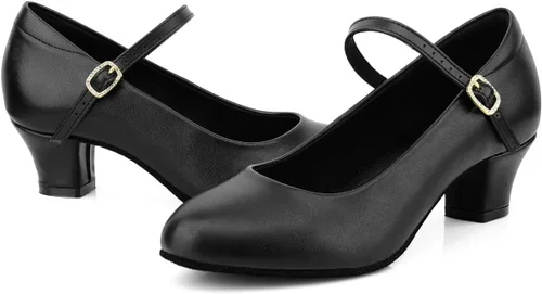 Vista 3 de Zapatos de tacón de baile de salsa con correa de tobillo para mujer