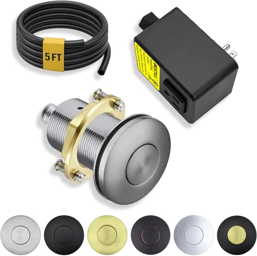 Vista 11 de BESTILL Kit de interruptor de aire para eliminación de basura - Certificado UL, botón de interruptor superior de fregadero sin cable para triturador
