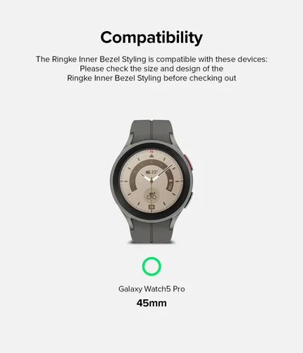Vista 2 de Ringke Estilo de bisel interior [elegante marco de acero inoxidable] compatible con Samsung Galaxy Watch 5 Pro, protector antiarañazos, accesorio
